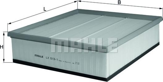 MAHLE LX 513/1 - Ilmansuodatin inparts.fi