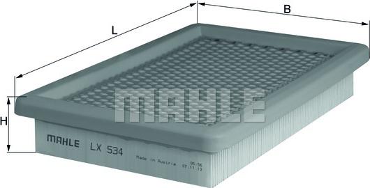 MAHLE LX 534 - Ilmansuodatin inparts.fi