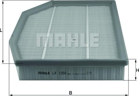 MAHLE LX 1250 - Ilmansuodatin inparts.fi