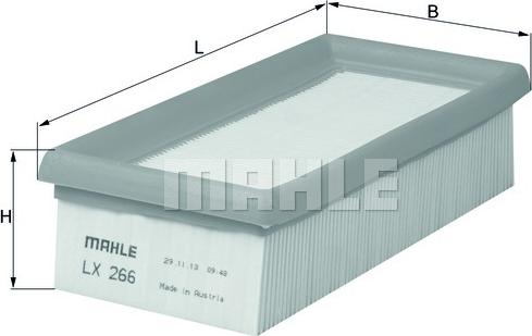 MAHLE LX 266 - Ilmansuodatin inparts.fi