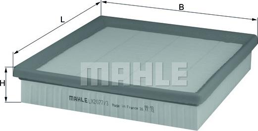 MAHLE LX 2077/3 - Ilmansuodatin inparts.fi