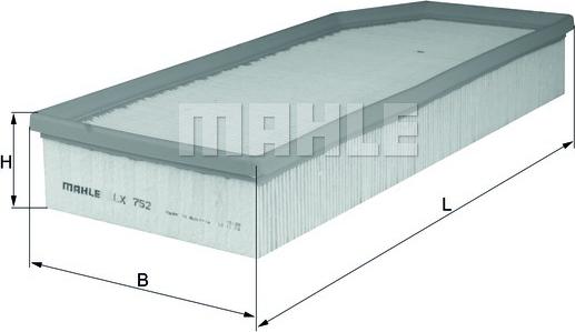 MAHLE LX 752 - Ilmansuodatin inparts.fi