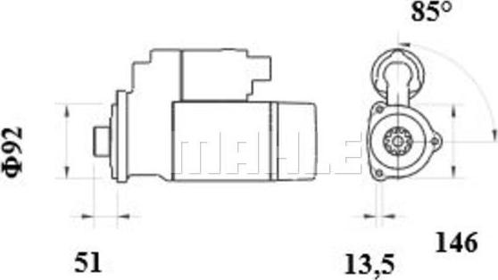 MAHLE MS 905 - Käynnistinmoottori inparts.fi