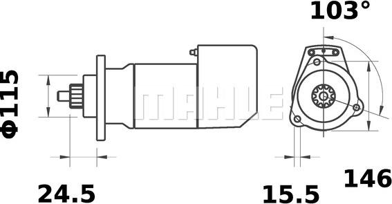 MAHLE MS 492 - Käynnistinmoottori inparts.fi