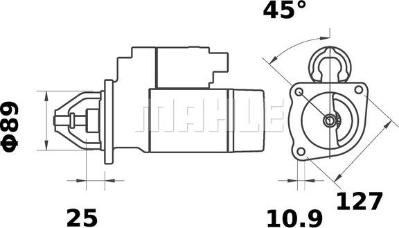 MAHLE MS 443 - Käynnistinmoottori inparts.fi