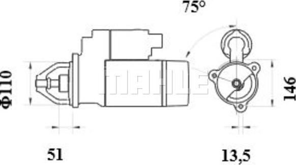 MAHLE MS 462 - Käynnistinmoottori inparts.fi