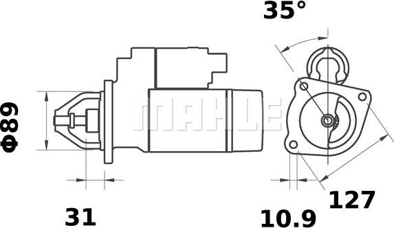 MAHLE MS 435 - Käynnistinmoottori inparts.fi