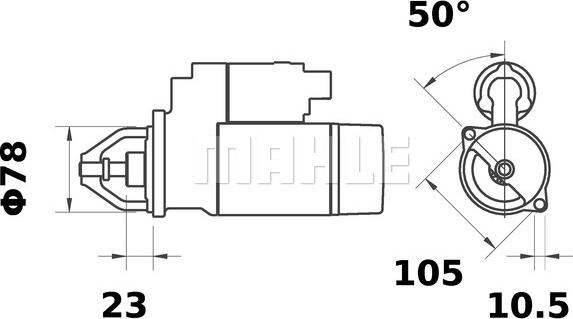 MAHLE MS 431 - Käynnistinmoottori inparts.fi