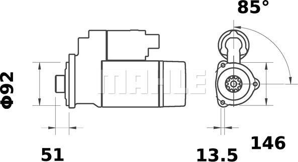 MAHLE MS 426 - Käynnistinmoottori inparts.fi