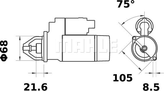 MAHLE MS 47 - Käynnistinmoottori inparts.fi