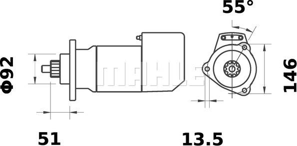 MAHLE MS 586 - Käynnistinmoottori inparts.fi