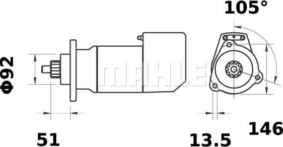 MAHLE MS 521 - Käynnistinmoottori inparts.fi