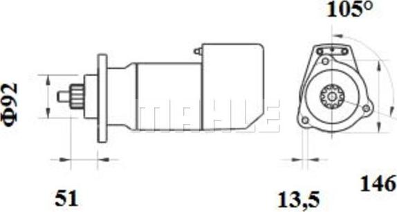 MAHLE MS 698 - Käynnistinmoottori inparts.fi