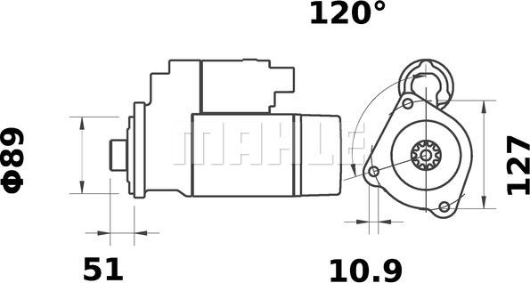 MAHLE MS 63 - Käynnistinmoottori inparts.fi