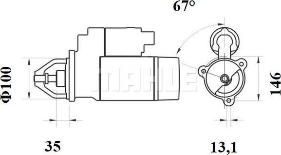 MAHLE MS 620 - Käynnistinmoottori inparts.fi