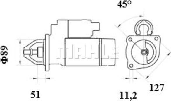 MAHLE MS 1052 - Käynnistinmoottori inparts.fi