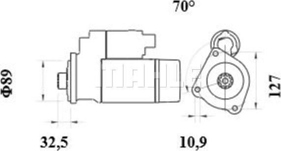 MAHLE MS 1004 - Käynnistinmoottori inparts.fi