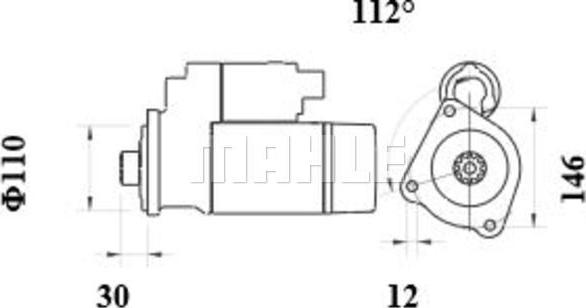 MAHLE MS 1007 - Käynnistinmoottori inparts.fi