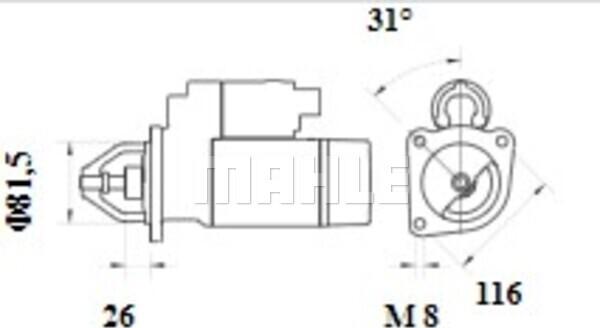 MAHLE MS 1086 - Käynnistinmoottori inparts.fi