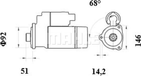 MAHLE MS 1039 - Käynnistinmoottori inparts.fi