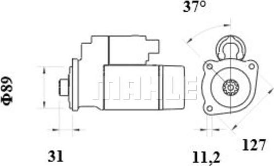 MAHLE MS 1035 - Käynnistinmoottori inparts.fi