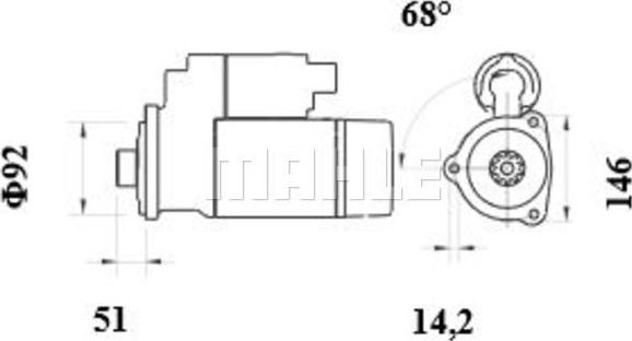 MAHLE MS 1038 - Käynnistinmoottori inparts.fi