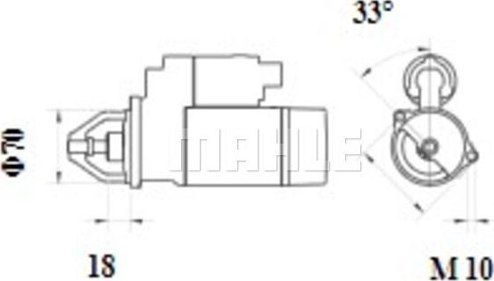 MAHLE MS 1070 - Käynnistinmoottori inparts.fi