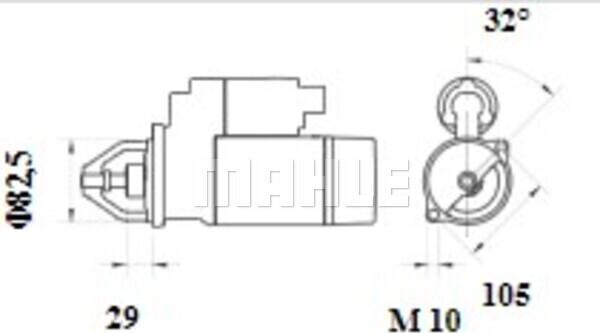 MAHLE MS 1071 - Käynnistinmoottori inparts.fi