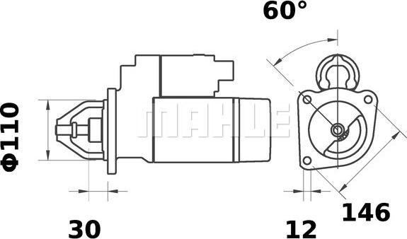 MAHLE MS 195 - Käynnistinmoottori inparts.fi