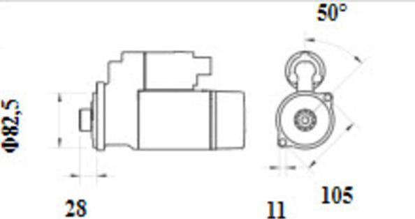 MAHLE MS 1143 - Käynnistinmoottori inparts.fi