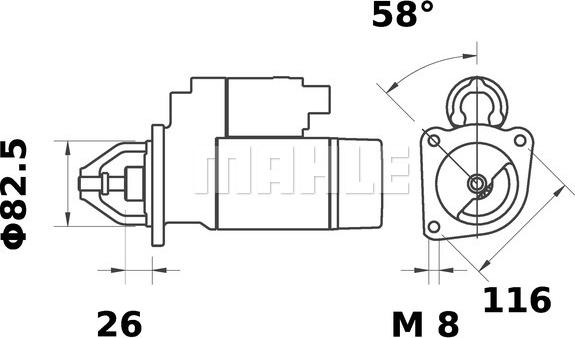 MAHLE MS 11 - Käynnistinmoottori inparts.fi