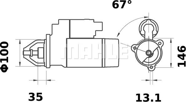 MAHLE MS 360 - Käynnistinmoottori inparts.fi