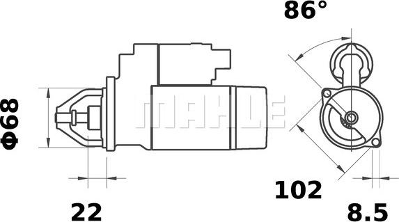 MAHLE MS 120 - Käynnistinmoottori inparts.fi