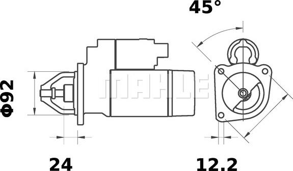 MAHLE MS 12 - Käynnistinmoottori inparts.fi