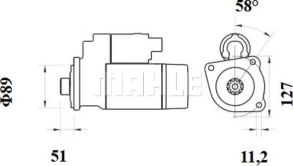 MAHLE MS 888 - Käynnistinmoottori inparts.fi