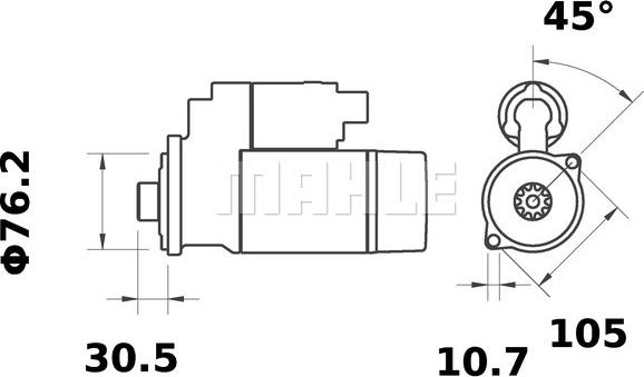 MAHLE MS 359 - Käynnistinmoottori inparts.fi