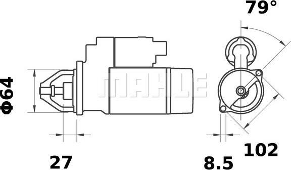 MAHLE MS 35 - Käynnistinmoottori inparts.fi