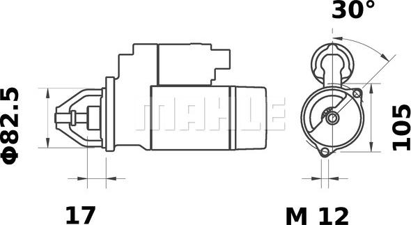 MAHLE MS 82 - Käynnistinmoottori inparts.fi