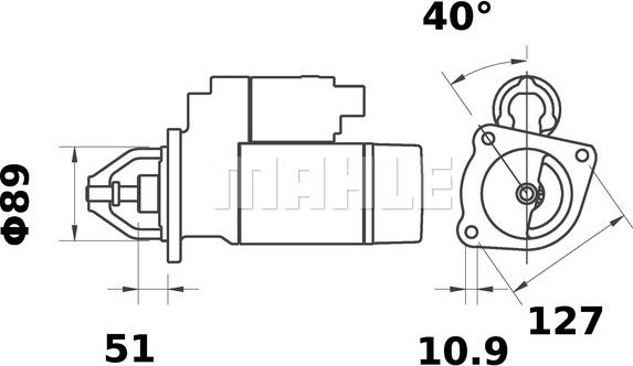 MAHLE MS 319 - Käynnistinmoottori inparts.fi