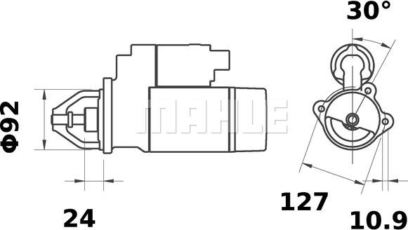 MAHLE MS 318 - Käynnistinmoottori inparts.fi