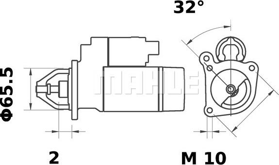 MAHLE MS 375 - Käynnistinmoottori inparts.fi