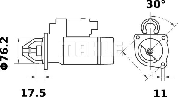 MAHLE MS 284 - Käynnistinmoottori inparts.fi