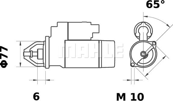 MAHLE MS 233 - Käynnistinmoottori inparts.fi