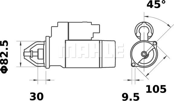 MAHLE MS 221 - Käynnistinmoottori inparts.fi