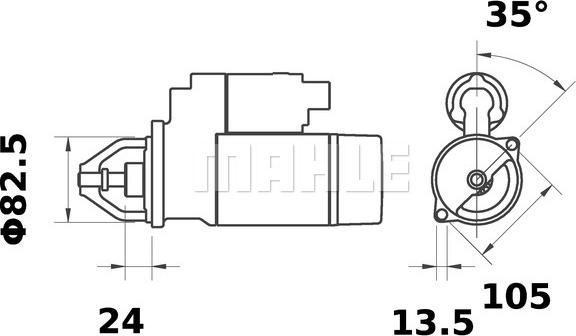 MAHLE MS 274 - Käynnistinmoottori inparts.fi