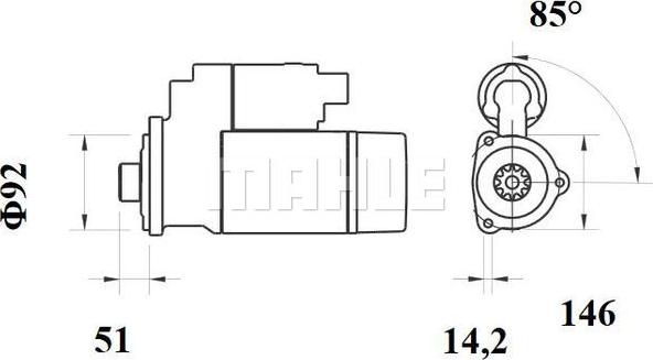 MAHLE MS 754 - Käynnistinmoottori inparts.fi