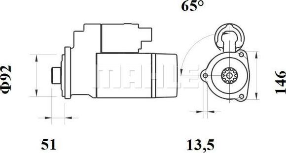 MAHLE MS 758 - Käynnistinmoottori inparts.fi