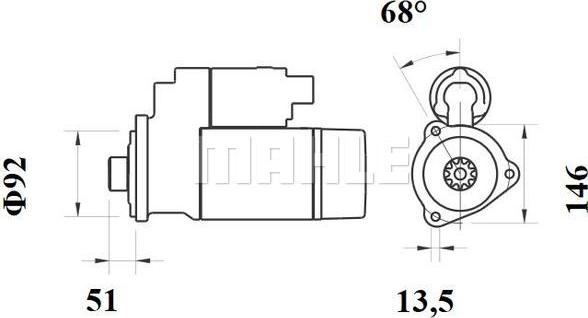 MAHLE MS 761 - Käynnistinmoottori inparts.fi