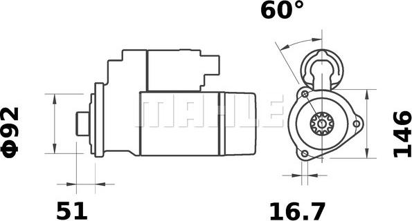 MAHLE MS 76 - Käynnistinmoottori inparts.fi