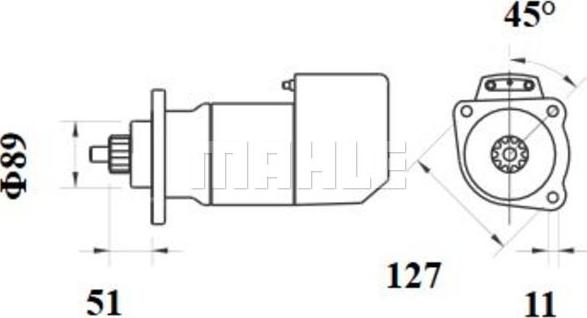 MAHLE MS 704 - Käynnistinmoottori inparts.fi